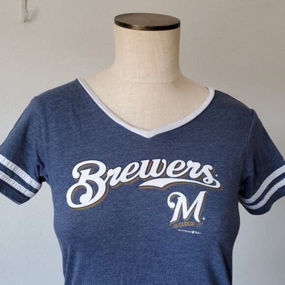 MAJOR LEAGUE BASEBALL MLB Milwaukee Brewers Shirt Top Girls Size Extra Large - Picture 6 of 11
